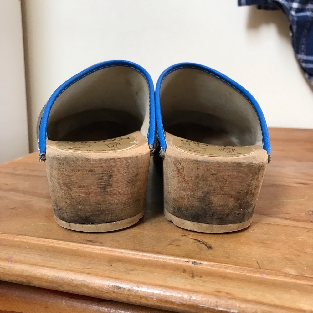 Sken Trefflin size 6 clogs. Shiny blue leather - Picture 9 of 10